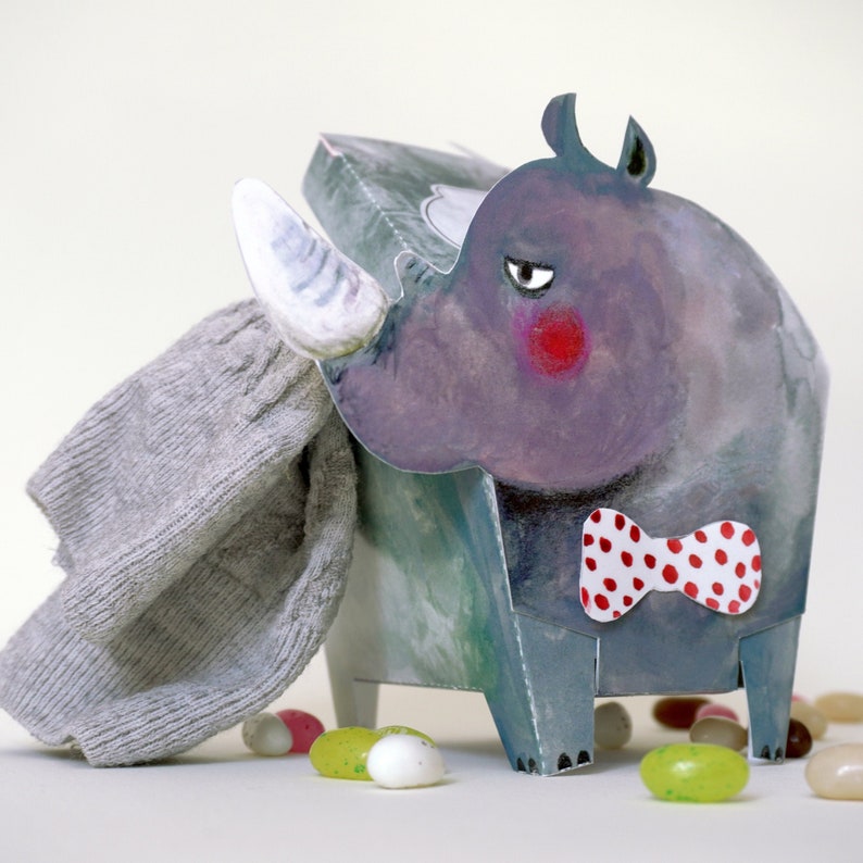 Rhino Favor Box illustration